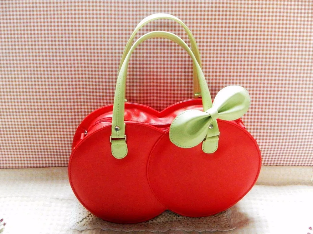 

Princess sweet lolita bags bow messenger bag cute red cherry cosplay bag young girls gentlewoman loris001