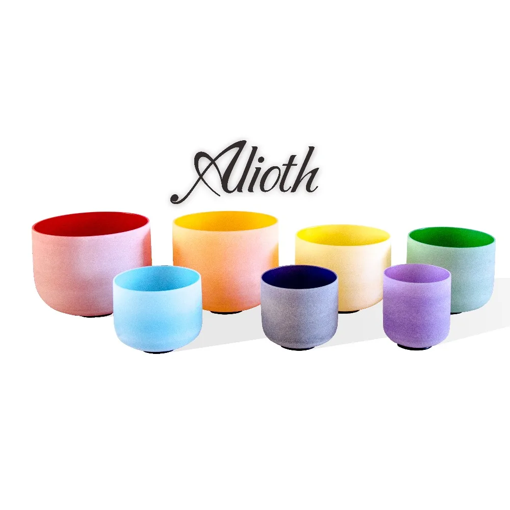 

6"-12" Colored 7psc Crystal Singing Bowl Set for Chakra Balancing/Yoga/Sound Healing/Meditation