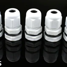 10 шт. Высокое качество IP68 PG7 3-6,5 мм водонепроницаемый нейлоновый кабельный ввод без водонепроницаемой прокладки пластиковый кабельный ввод белый