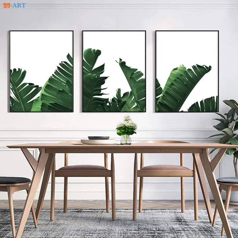 Banana Leaf Art Print Poster Botanical Canvas Painting Minimalist Banana Leaf Art Print Poster Botanical Canvas Painting Minimalist Wall Picture Kitchen Dining Room Home Decoration In Calligraphy From