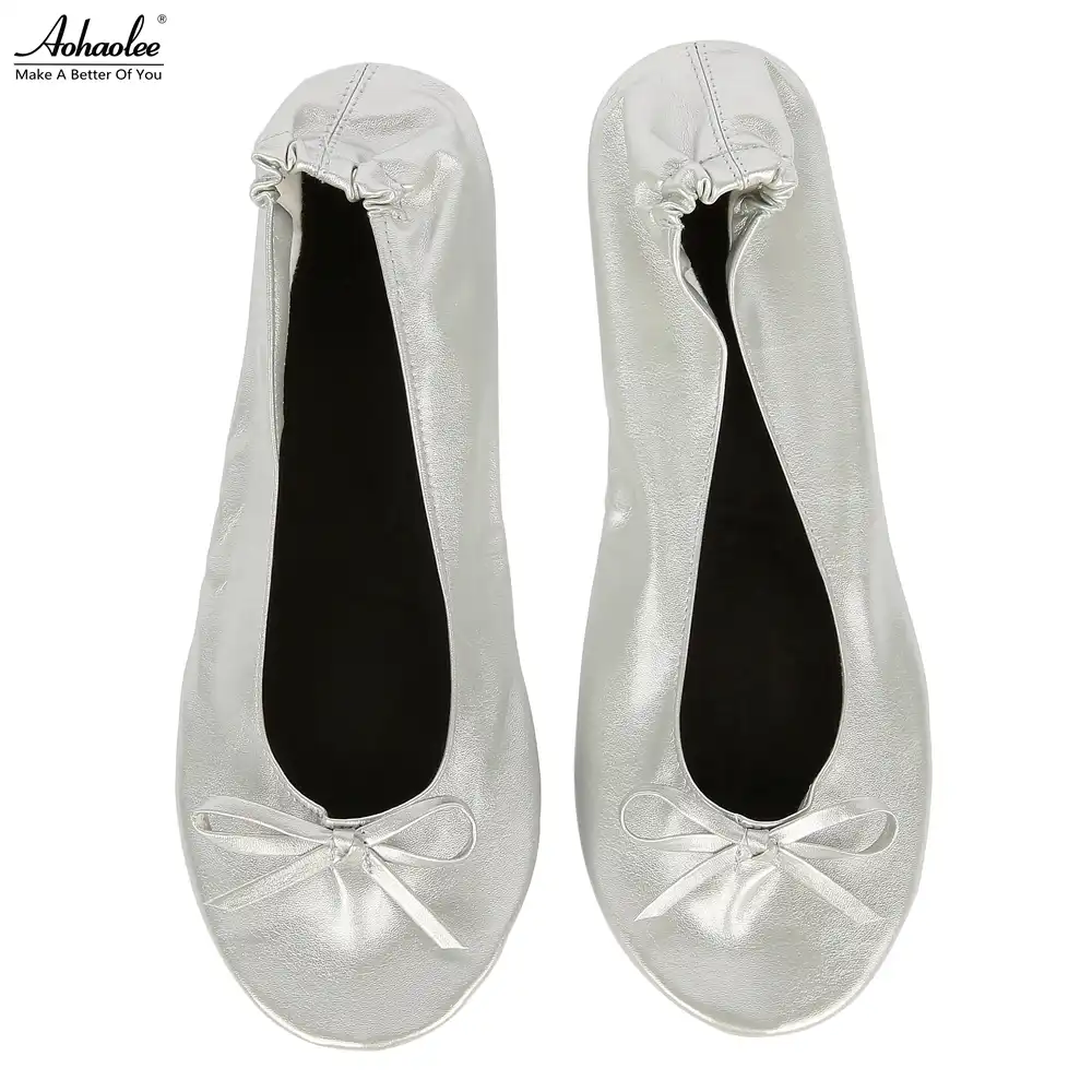 Aohaolee Ballerina Ballet Flats Foldable Portable Comfortable