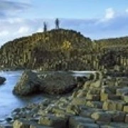 People climbing on rocks at Giant's Causeway  Bushmills  County Antrim  Northern Ireland Poster Print (36 x 12)