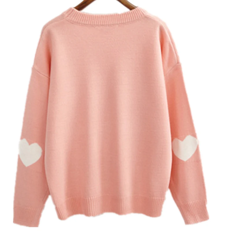 

Harajuku 2017 Women Sweaters and Pullovers Kawaii Autumn Winter New Korean Sweet Heart Cute Women Pullovers Sweater