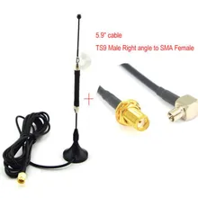 4G всенаправленная антенна 10dbi LTE антенна SMA магнитный для 4 аппарат не привязан к оператору сотовой связи модем-маршрутизатор+ 5,9 ''кабель TS9 с разъемом «папа», чтобы внутренний разъем SMA