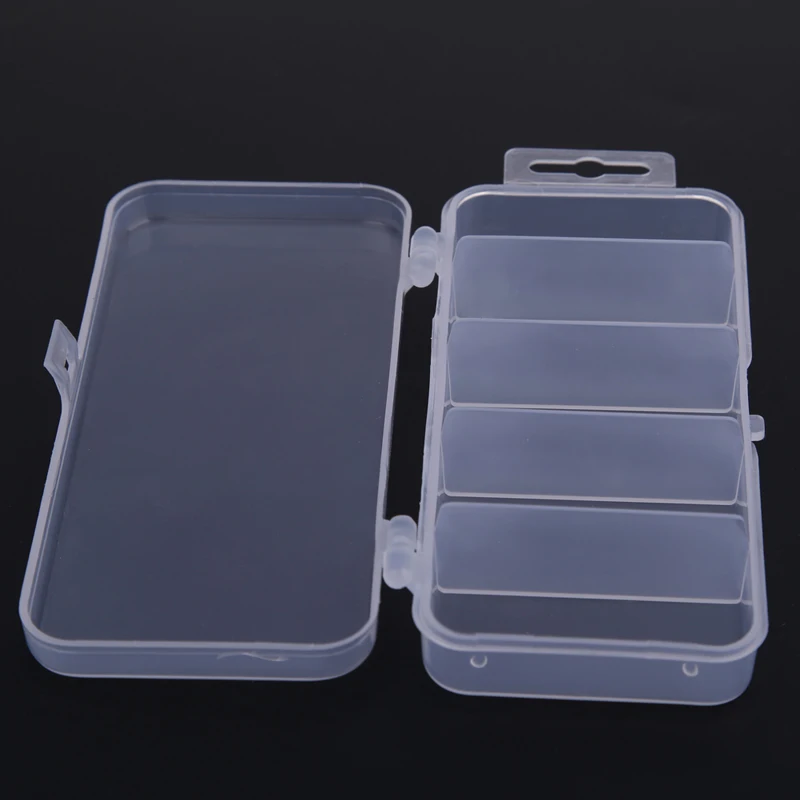 

5 Grids Transparent Plastic Jewelry Ring Earrings Box Case Rectangle 5 Compartment Storage Box Portable Organizer Storage Box