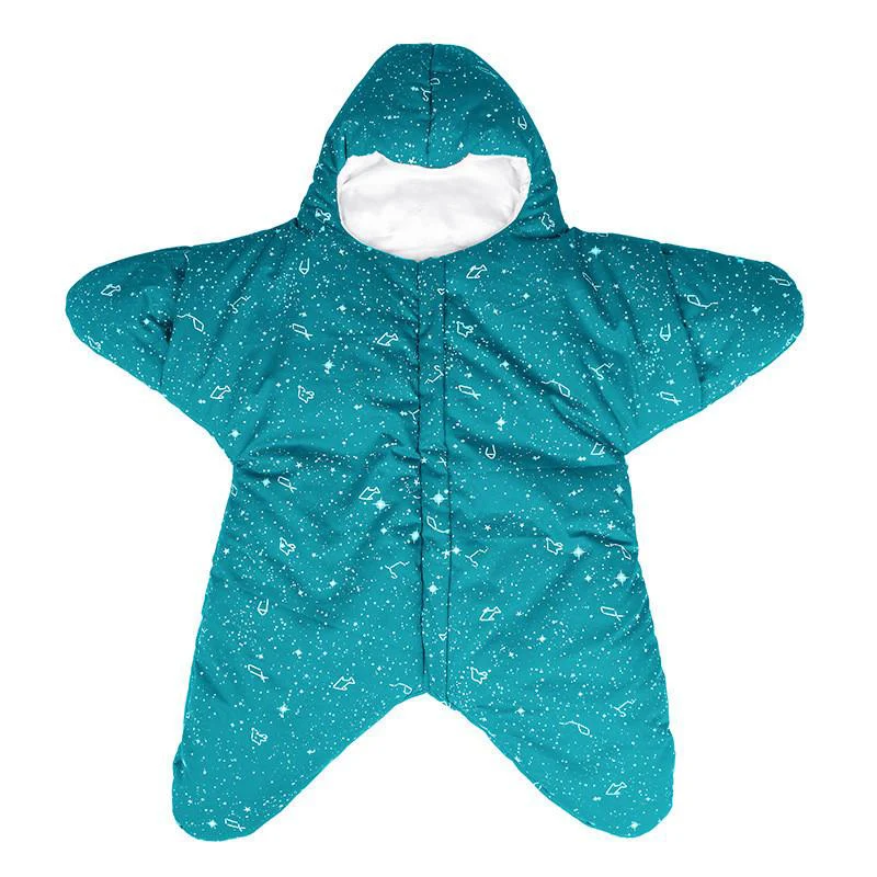Baby Stroller Sleeping Bag Winter Warm Sleepsacks Robe For Infant Starfish Wheelchair Envelopes For Newborns Footmuff Baby Sleep - Цвет: Teal