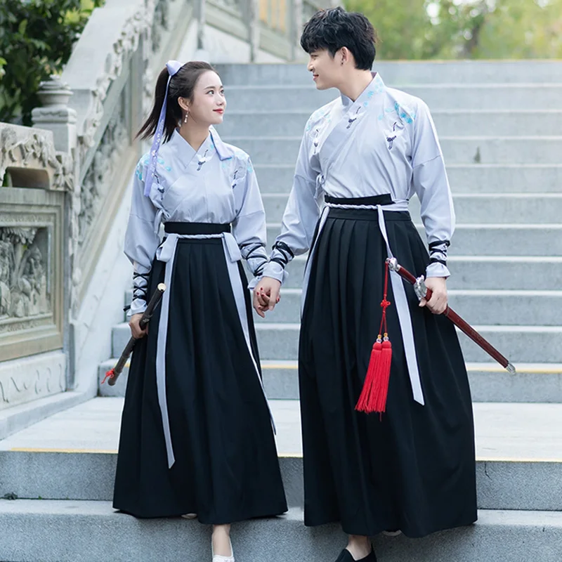 

Hanfu Ancient Chinese Costume Crane Embroidery Top Women Classical Dance Clothes Men Traditional Tang Dynasty Suit Show DNV11615