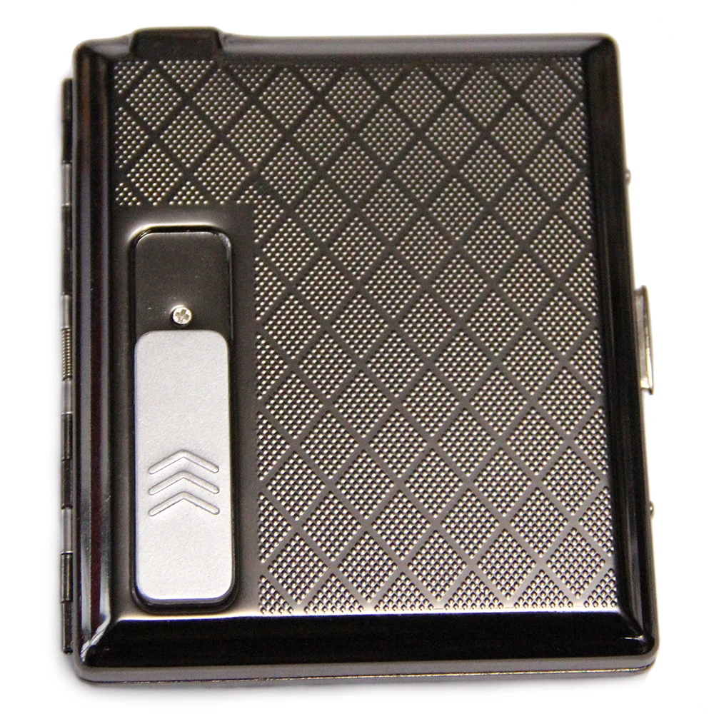 Automatic Metal Rechargeable Cigarette Case USB Electronic Lighter Box Windproof Cigarette Case