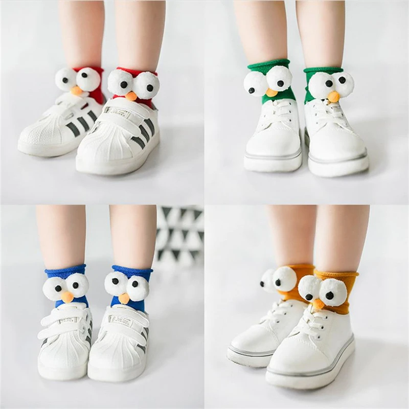 2 пары в партии Симпатичные стерео хлопчатобумажные с мультипликационными