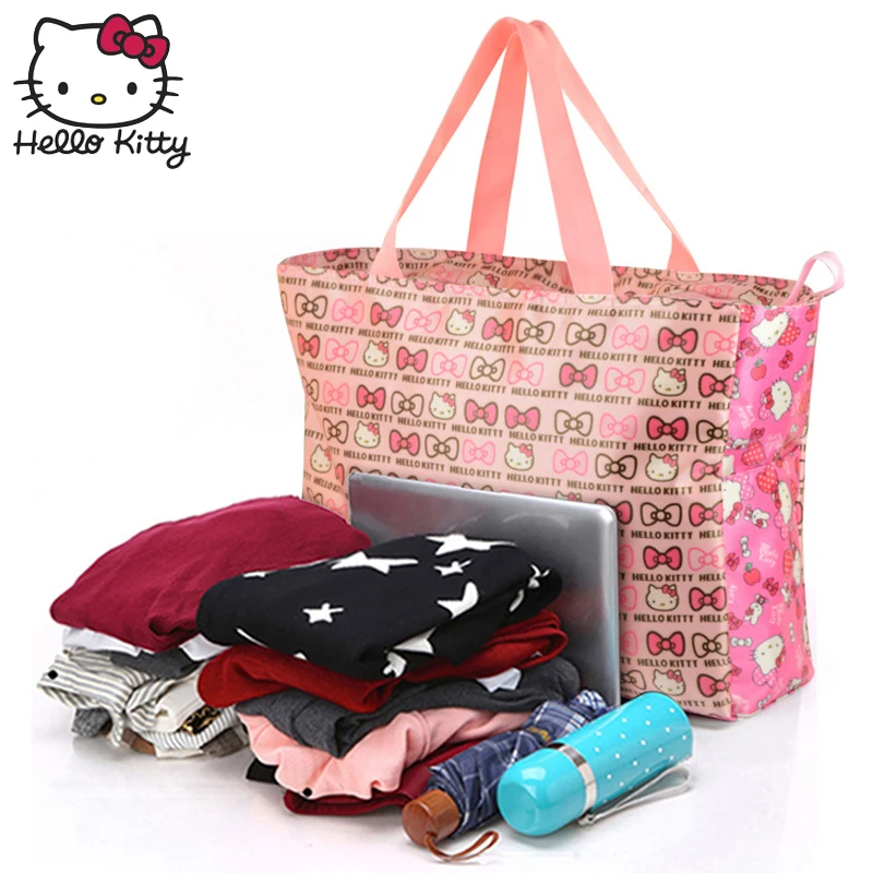 Hello Kitty 2019 Fashion Bag Hand Bags Mom Single Shoulder Diagonal Bag Lovely Girls Shopping Nylon