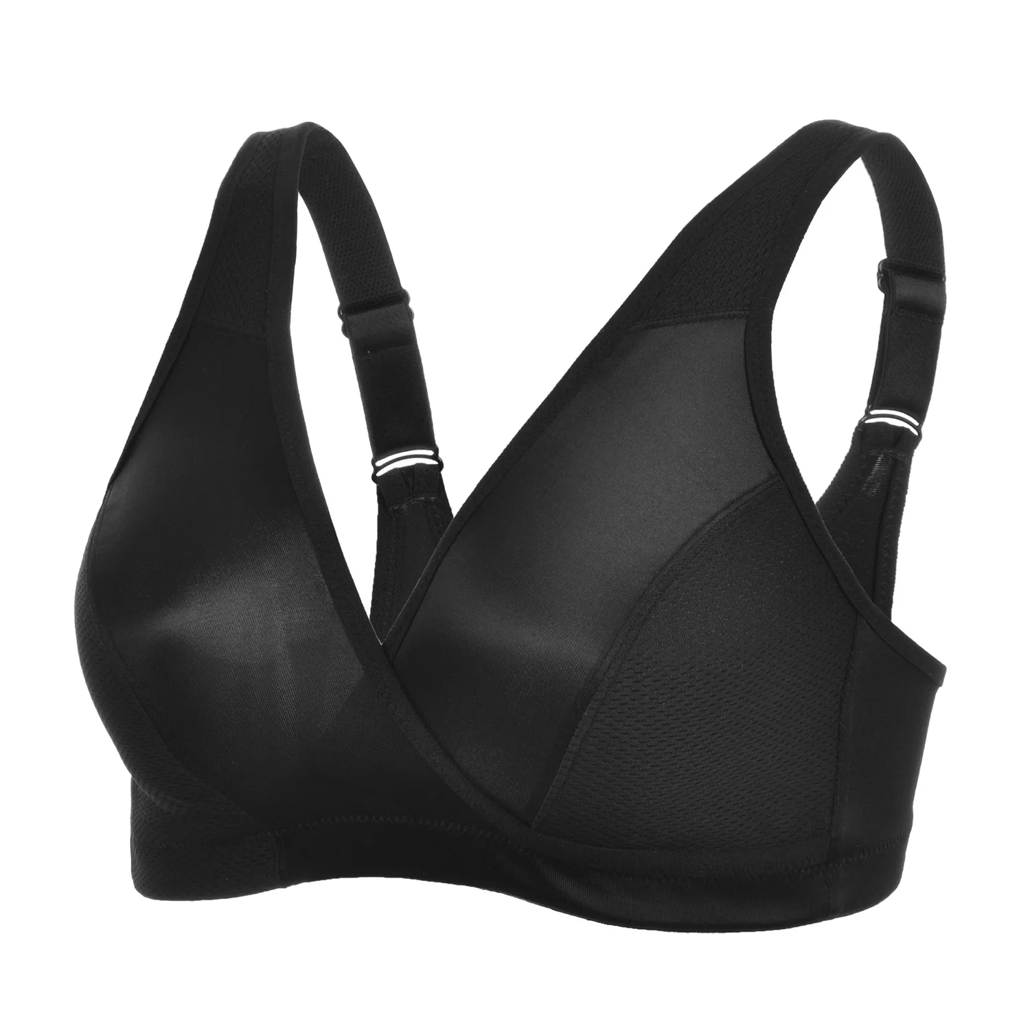 Women's Low Impact Wire Free Comfort Cross Wrap Active Yoga Sports Bra
