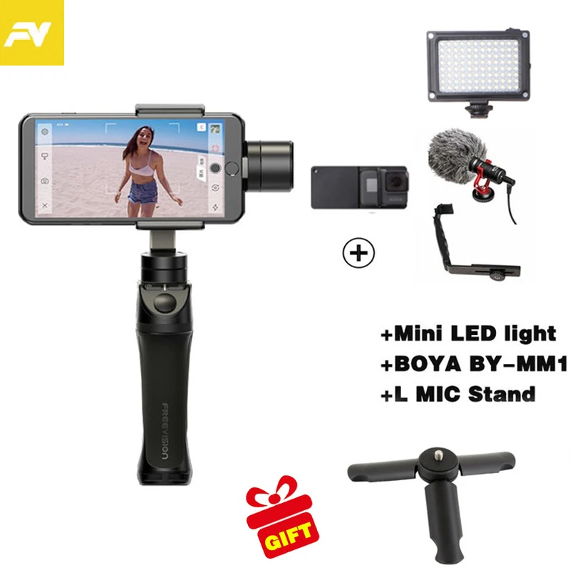

Freevision Vilta-m Handheld 3-axis Handheld Gimbal Smartphone Stabilizer for iPhone/Xiaomi/Samsung GoPro HERO5 4 3 3+ Xiaoyi