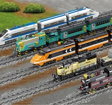 2019 novo trem da cidade de carga de trem ferroviário com faixas conjunto modelo técnica blocos de construção brinquedos presente para as crianças natal