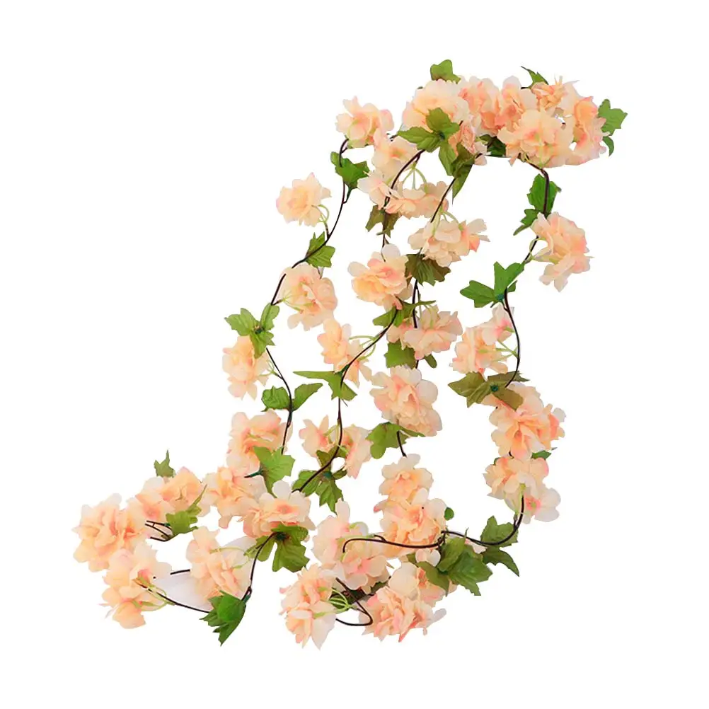 2pcs/set Fake Artificial Lifelike Handmade Flower Rattan Wall Hanging Garland Flower Garland Home Party Decor Wedding Arch Decor
