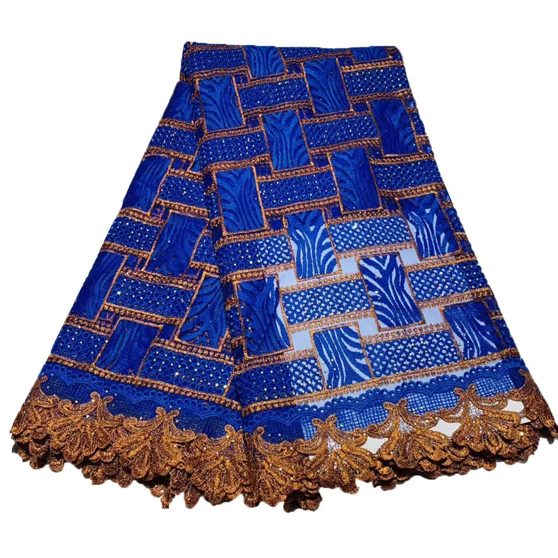 

African Lace Fabrics High Quality Nigerian Cord Laces Fabric For Women 5yards Hot Selling French Mesh Lace FabricHX1577-1