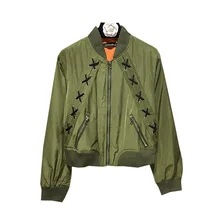 TRAF A07314 европейский и американский ветер крест ремень полета куртка бейсбольная форма Женская куртка