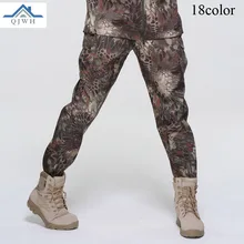 Высокое качество зимой на улице Для мужчин флис мягкий В виде ракушки пот Водонепроницаемый дышащая TAD Тактические армии мешковатые камуфляж Брюки для девочек Для мужчин