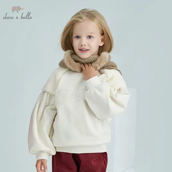 

DBK8724 dave bella kids girls autumn infant baby fashion t-shirt toddler top children 5-13Y high quality tees lovely clothes