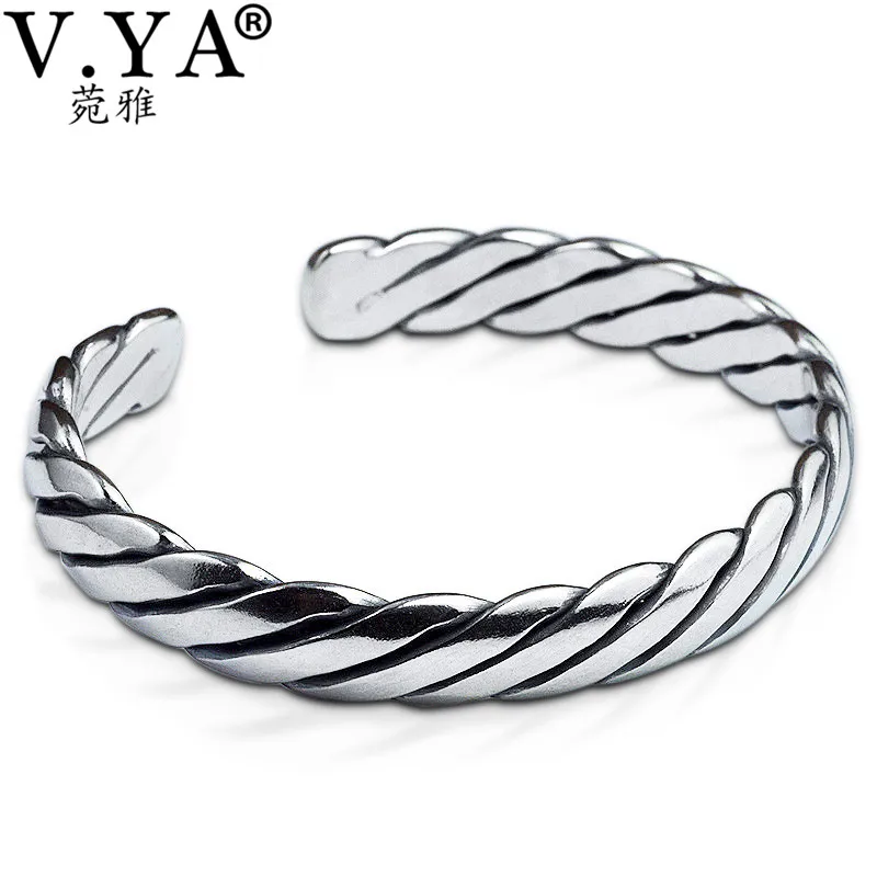 V. YA, винтажные тайские серебряные мужские браслеты, браслеты, 925 пробы, серебряные мужские браслеты, браслет, манжета, хорошее ювелирное изделие