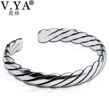 V. YA, винтажные тайские серебряные мужские браслеты, браслеты, 925 пробы, серебряные мужские браслеты, браслет, манжета, хорошее ювелирное изделие