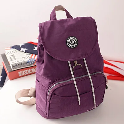 Женский рюкзак в консервативном стиле, водонепроницаемый нейлоновый рюкзак, 10 цветов, женские рюкзаки, Женская Повседневная дорожная сумка, Mochila Feminina - Цвет: Purple