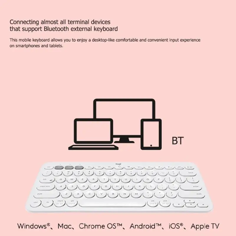 Logitech K380 Беспроводная bluetooth-клавиатура портативная ультра тонкая мини-немая мульти-клавиатура для ПК ноутбук Android IOS Телефон
