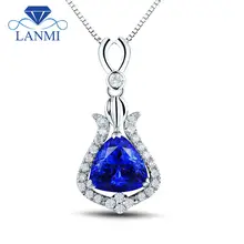 Новинка, винтажная Подвеска из танзанита, 8,5 мм, 18 К, белое золото, бриллиант, для женщин, рождественское, любящее ювелирное изделие WP048