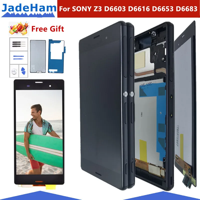 

Original 5.2" LCD For SONY Xperia Z3 Display Touch Screen with Frame for SONY Xperia Z3 Dual Display LCD D6633 D6603 Replacement