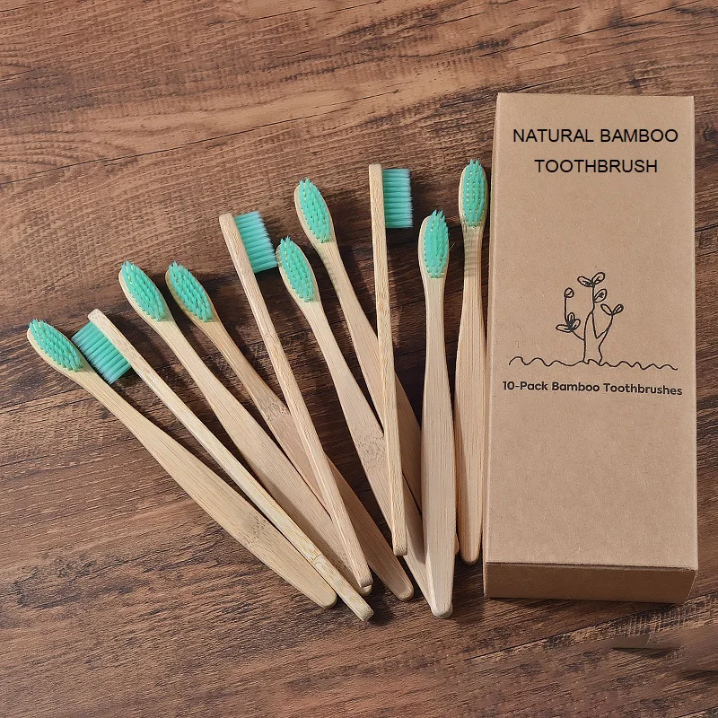 Дизайн, разноцветные бамбуковые зубные щетки, Экологичная деревянная зубная щетка с мягкой щетиной, зубная щетка для ухода за полостью рта для взрослых