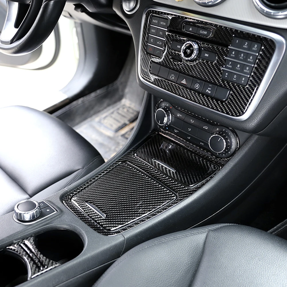 

Carbon Fiber Central Control Panel Protective Trim Covers Car Stickers Styling Accessories For Mercedes A Class CLA GLA A180 200