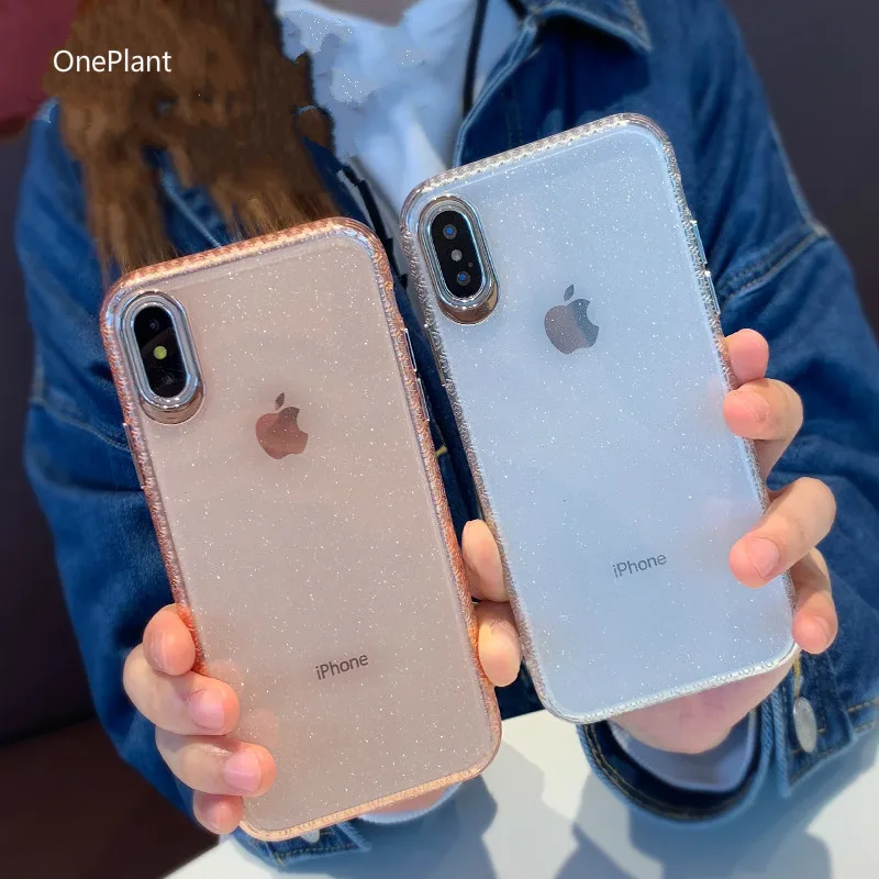 

OnePlant Transparent Phone Case For Iphone X Xr Xs Max Light Soft For Iphone 6 7 8 Plus Luxurious Glitter Cover For Iphone Xsmax