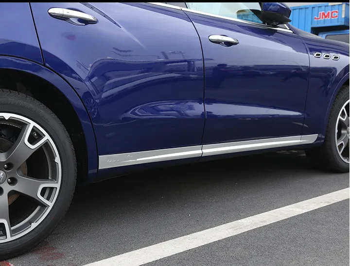 Автомобильный Стайлинг ABS матовая хромированная дверь боковые украшения полоски отделка для Maserati Levante наклейки аксессуары набор из 6 шт
