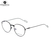 EE Для женщин очки Брендовая Дизайнерская обувь сплава рама Для женщин Оптические прозрачные Лен очки круглые очки металлический каркас