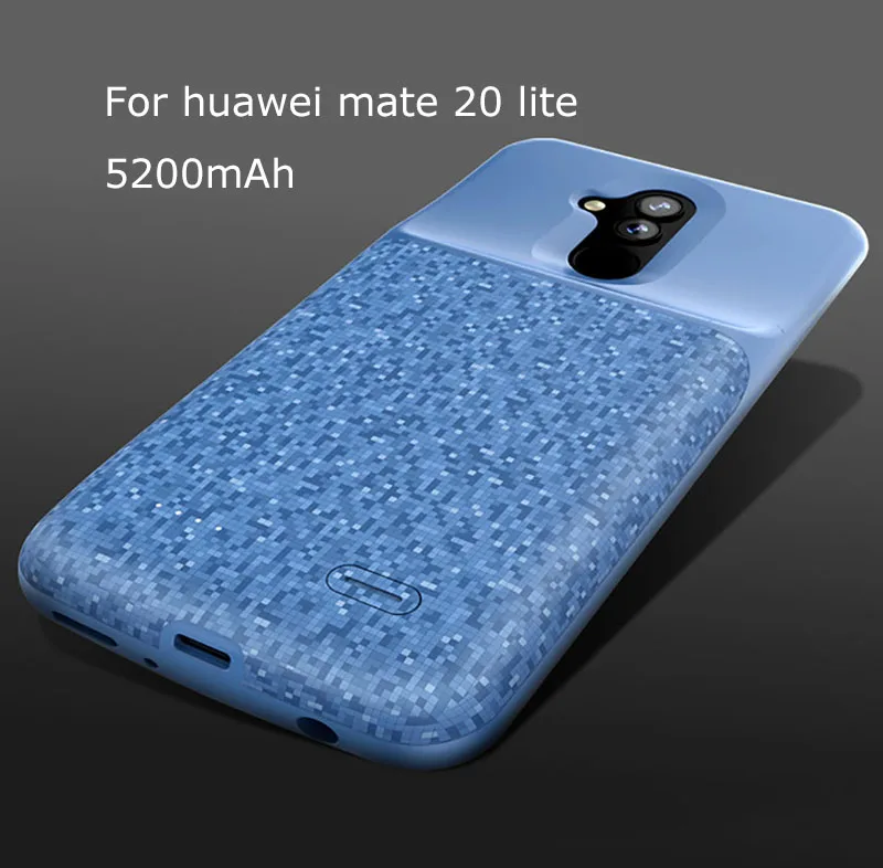 Mate 20 Lite 5200 мАч зарядное устройство чехол силиконовый ударопрочный чехол для зарядки батареи для huawei Honor 10 5500 мАч чехол для внешнего аккумулятора - Цвет: Blue mate 20 lite