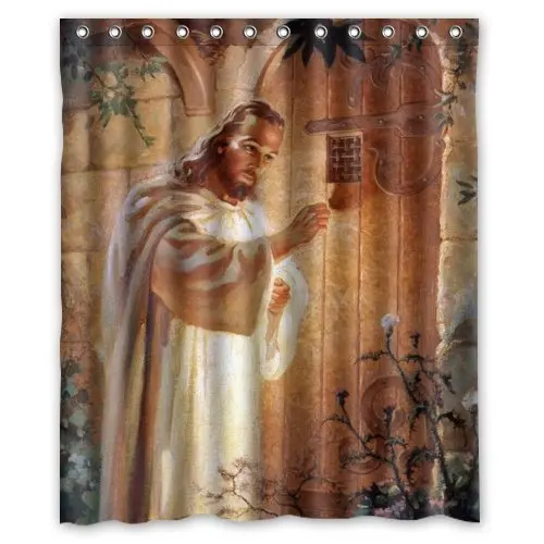 

Jesus Knocking On Your Door Religious Shower Curtain 60x72 Inch