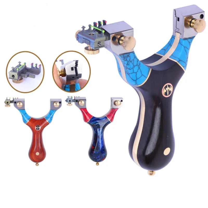 

Quick-pressure slingshot turquoise bow adjustable movement aiming point fast-pressing stainless steel slingshot 2019 new
