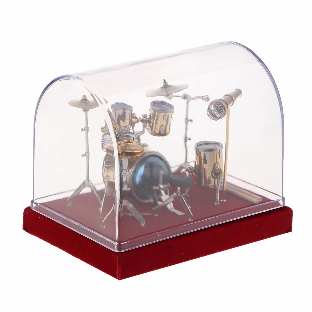 Миниатюрный набор барабанов модель музыкального инструмента фигурка для меломанов 14x11x10 см