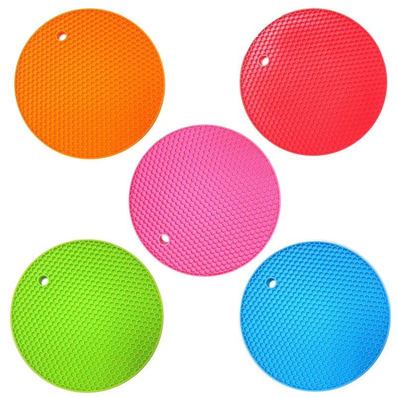 

Hot 18CM Round Dinner Table Silicone Mat Placemats Pad Waterproof Non-slip Heat Resistant Kitchen Cup Coaster BBQ Baking Mats