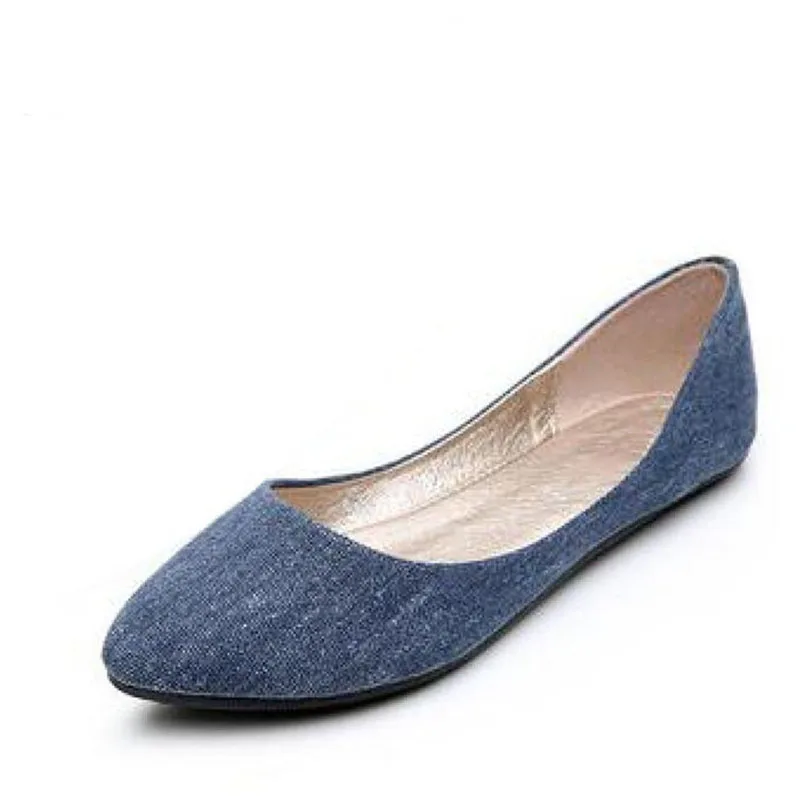 

Spring/summer 2017 women's shoes Cowboy cloth light mouth breathable shoes with flat shoes fashion comfortable blue