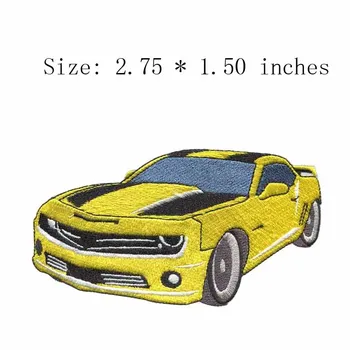 

2.75"wide Yellow car embroidery patch /bastidor bordado/diy embroidery/accesorios para bordar