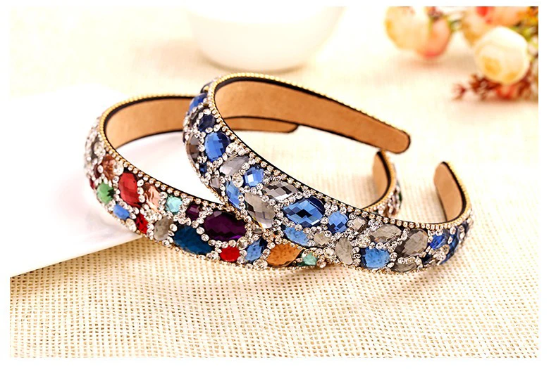 Tiaras de Strass para as Mulheres Acessórios para o Cabelo Jóias de Luxo Colorido de Cristal Hairbands Novos Coreano High End Bonito Cabelo 2020 5 2019 Novos Coreano High End Acessórios Para