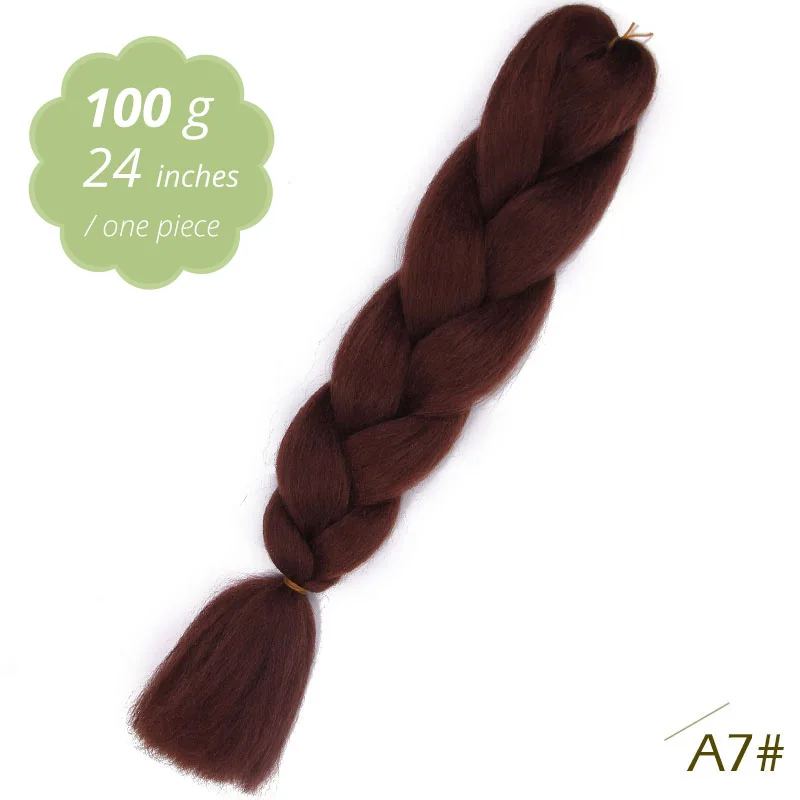 AISI BEAUTY, Синтетические длинные Омбре косички, огромные косички, вязанные волосы, 24 дюйма, 100 г, волосы для наращивания, радужные косички, волосы коричневого цвета - Color: NC/4HL