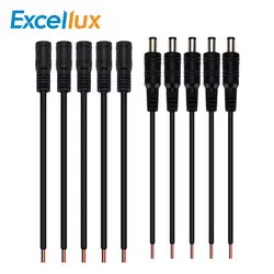 5 шт. DC 2PIN Plug Светодиодный мужской женский разъем с замком пряжкой 5,5x2,1 мм Мужской Женский адаптер для Светодиодные ленты 15 см кабель Длина