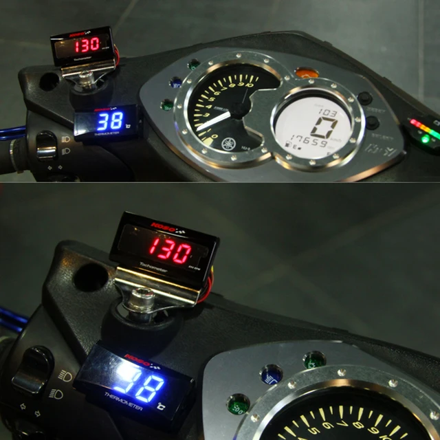 Motorrad Digital Thermometer, Temperaturmesser, Universal Motorrad Digital  Thermometer Wassertemperatur Temperatur Messgerät für Rennroller Motorrad  (0 120℃)(Rote Hintergrundbeleuchtung) : : Auto & Motorrad