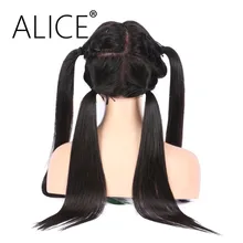 ALICE 150 Density Brazilian Full Lace Human Hair Wigs With Baby Hair Non Remy Silky Straight Lace Wigs No Tangle No Shedding