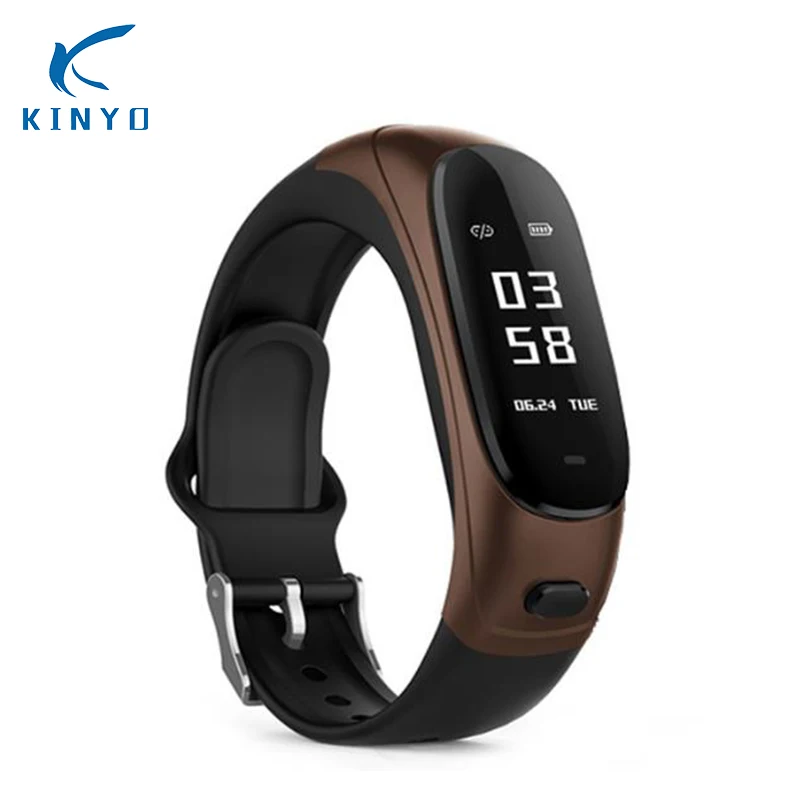 

Wireless Bluetooth Earphone Smart Band 2 in 1 Earband Smart Bracelet Wristband Heart Rate Blood Pressure Monitor pk mi band 2