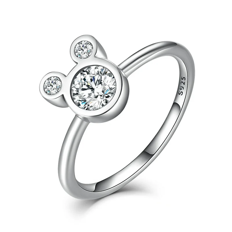 Anel 925 пробы Серебряное кольцо ослепительные кольца мыши Miky для женщин Свадебные обручальные ювелирные изделия GXR032 - Цвет основного камня: GXR032