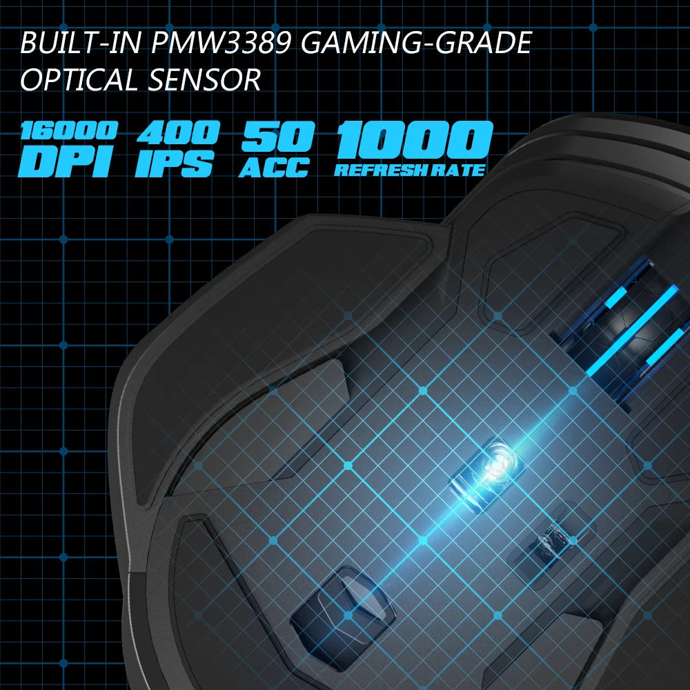 Мышь Delux M627 игровая Проводная/Беспроводная 8 кнопок 5000 DPI|Мыши| |