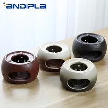 Японский стиль Черный дзен ароматерапевтическая печь керамическая чайная плита подсвечник чайник триветы кофе молоко устройство для подогрева чая аксессуары