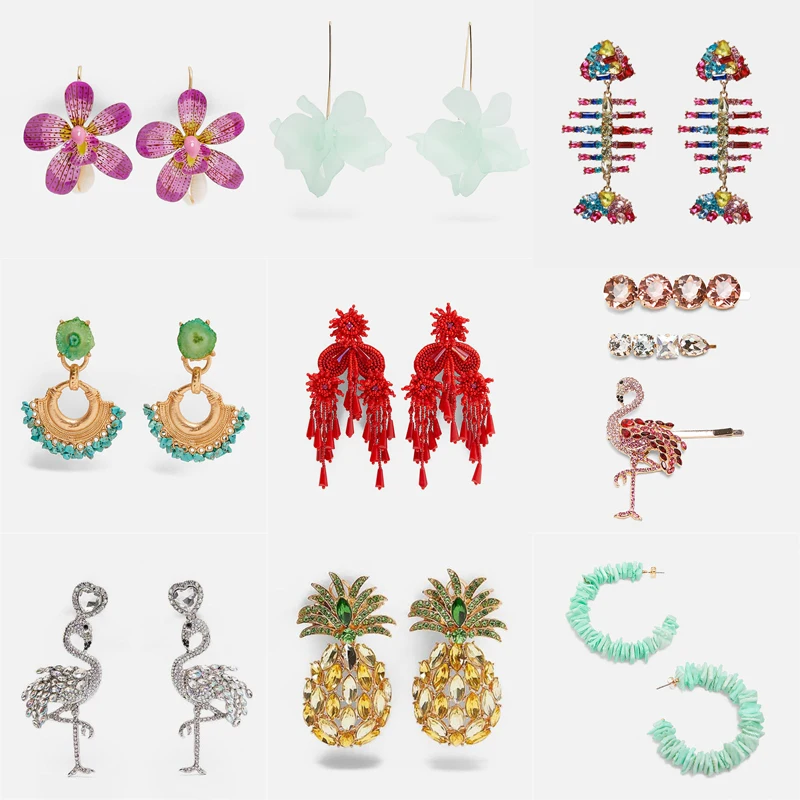 

Ztech Za Fashion Multi-style 2019 New Fashion Woman Wedding Pearl Flower Beads Earrings Party Out Door Ins Statement Earring